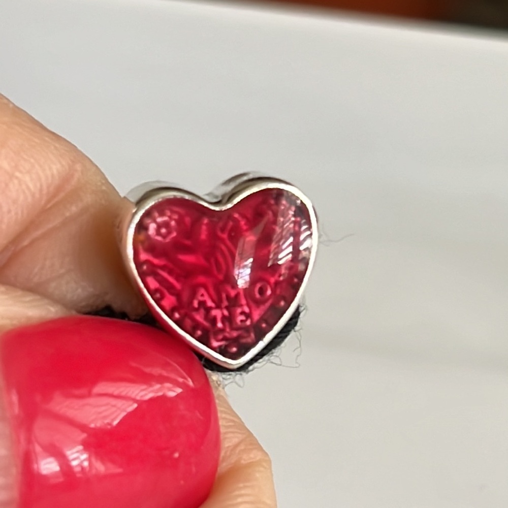 🌺HP🌺Pandora Sterling Silver Te Amo Heart Charm